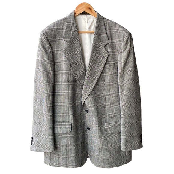 Oscar de la Renta Other - OSCAR DE LA RENTA Blazer Jacket Sport Coat Outerwear Wales Plaid Print Mens 44L